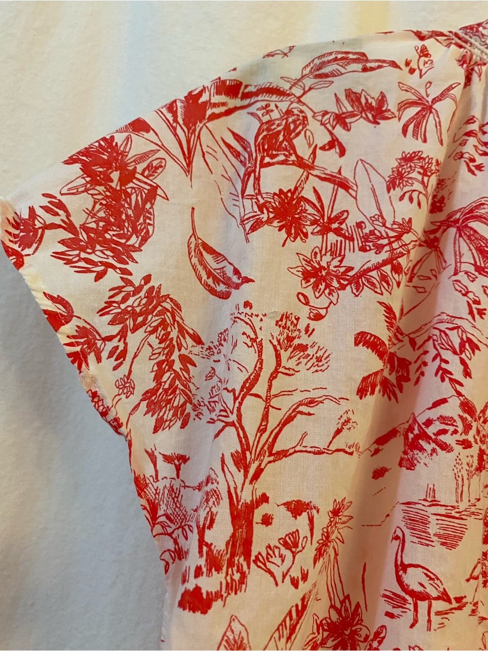H&M Red & White Cotton Short Sleeve Lightweight Pullover W/Tie. EUC. Sz Lg. - Picture 13 of 14